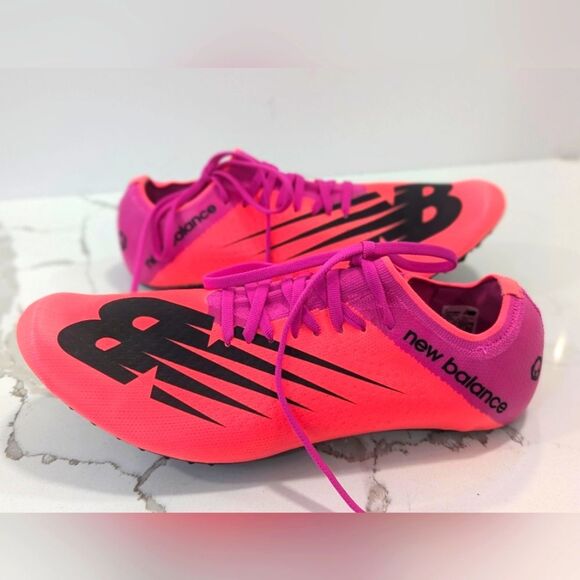 New Balance men\'s size 12 truck & field pink purple spike running sox sneaker main image 4